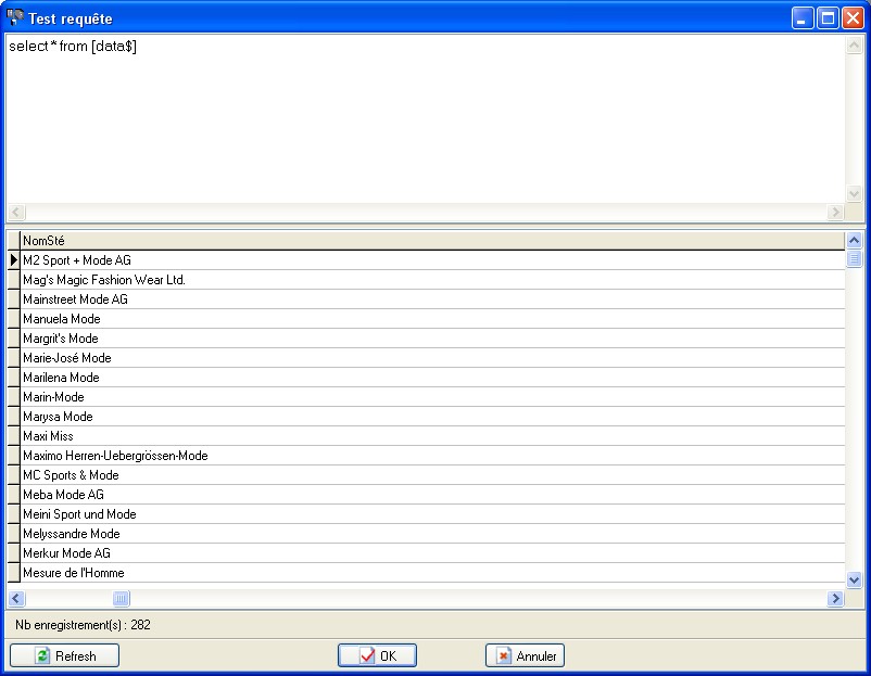 Création de la requête