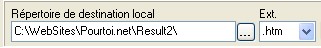 Définition du répertoire de destination local